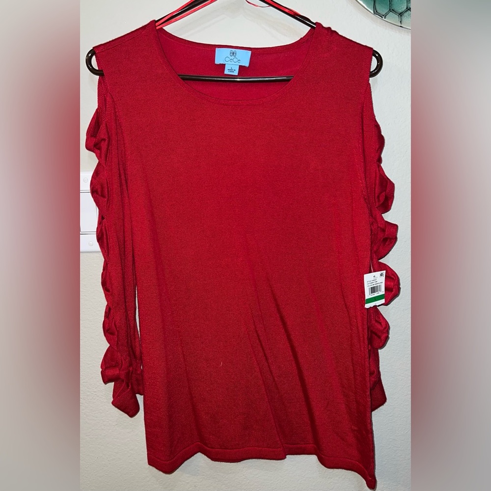 CeCe NWT Red Sweater Sz L